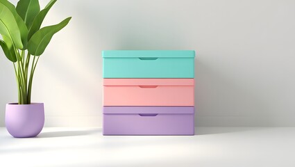 Pastel storage boxes organization ideas for home decor and minimalist design inspiration style