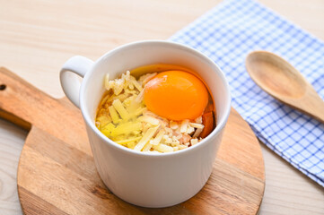 オートミールでオムライス風作り