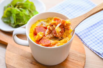 オートミールでオムライス風