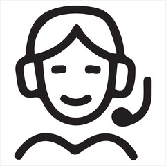 Headset icon on white background.