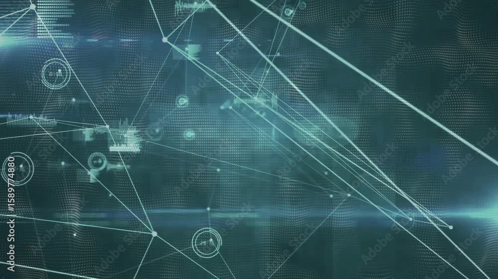 Poster pulse at 52-4% initiating network highlighting data flow, nodes branching and shifting rightward