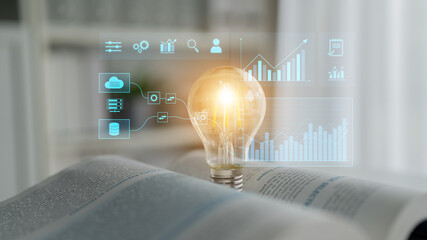 Data flow from database and cloud to processing and analytics dashboards, representing data...