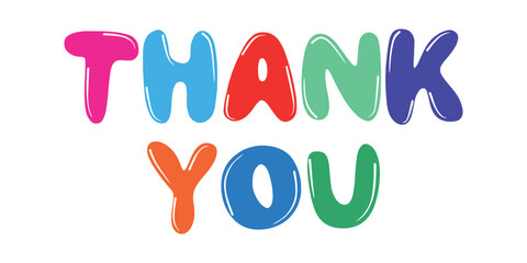 Thank you card, text or lettering. Vector script and handwritten typography. Thank You hand drawn lettering. Thank You Typography Greeting Card vector. Thank You calligraphy.