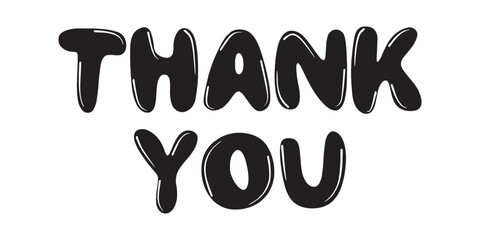 Thank You Hand Lettering Typography. Thanks greeting card design. Thank you card. Thank you card, text or lettering. Vector script and handwritten typography. Thank you vintage style word for note.