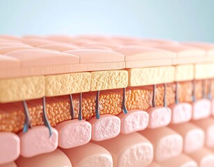 Close-up of skin layers