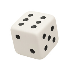 white dice isolated on transparent background