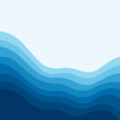Fototapeta premium Abstract Water wave vector illustration design background. Sea waves layered and sea beach vector illustration