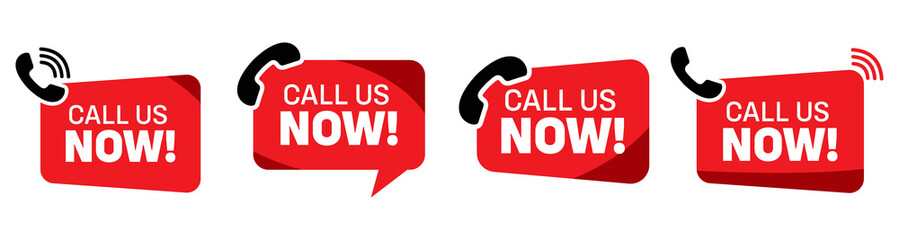 Call us now button icons PNG set isolated on transparent background