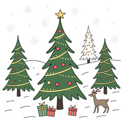 christmas tree and gifts