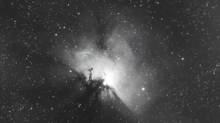 Obraz premium Stunning Monochrome Orion Nebula Space Astrophotography