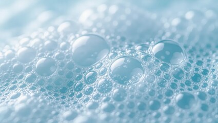 Close-Up of Soap Bubbles Texture in Soft Light &ndash; Abstract Foam Background.