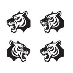 Tiger Head Silhouette Icon Bundle