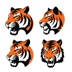 Tiger Head Silhouette Icon Bundle