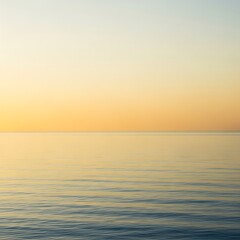 Fototapeta premium Serene Sunset Ocean: Calm Water, Golden Hour, Peaceful Seascape