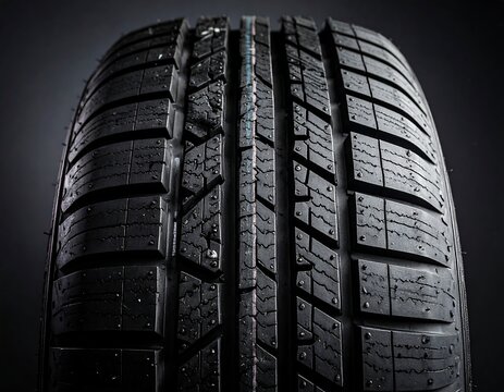Close-up tire tread pattern