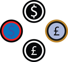 dollar sign icon set