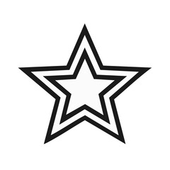 Fototapeta premium Stylized star illustration with double outline on a white background for abstract design elements