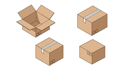 Fototapeta premium Cardboard packaging boxes for shipping and storage solutions offering secure protection and organization