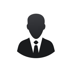 Silhouette of a businessman wearing suit and tie icon for avatar and business concepts