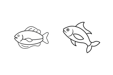 Two fish swimming side by side aquatic ocean