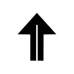 Simple Black Arrow Symbol Pointing Upward with a Separated Shaft on White