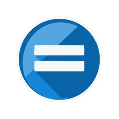Blue Circle Icon of Equals Symbol Showing Equality, Equivalence, or Parity