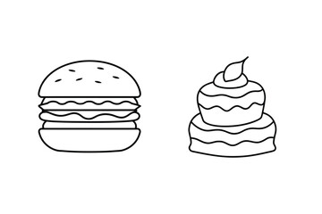 Layered burger and frosted cake hamburger dessert