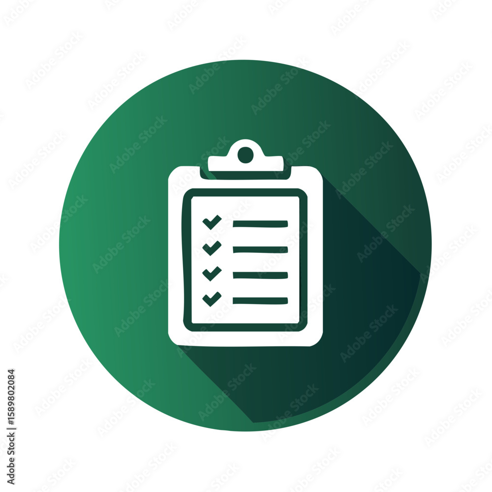 Poster Checklist on Green Circle Graphic Showing Completed Tasks with Checkmarks and Empty Rows