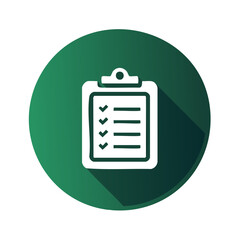 Checklist on Green Circle Graphic Showing Completed Tasks with Checkmarks and Empty Rows