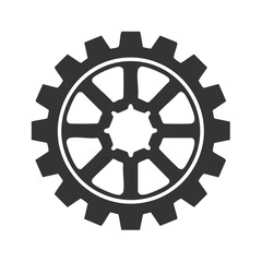 Obraz premium Gear Wheel Symbol with Spokes and Teeth Graphic Representation