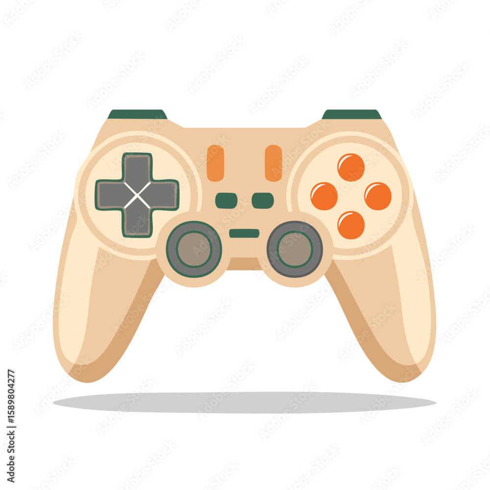 Poster videogame controller with buttons, dpad for console or computer gaming