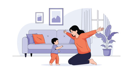 Mother and child enjoying playful moments together at home embracing family bonding and parenthood activities