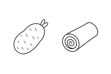 Potato and rolled towel tuber vegetable