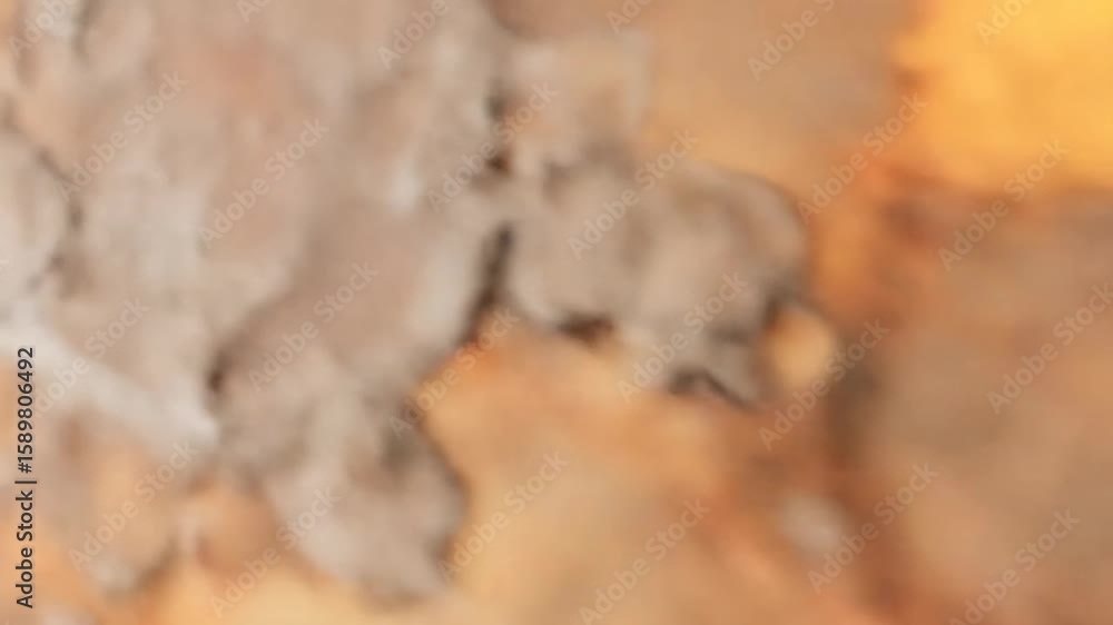 Poster desolate alien planet in deep space - a close-up view of a heavily cratered, rust-colored planet dom