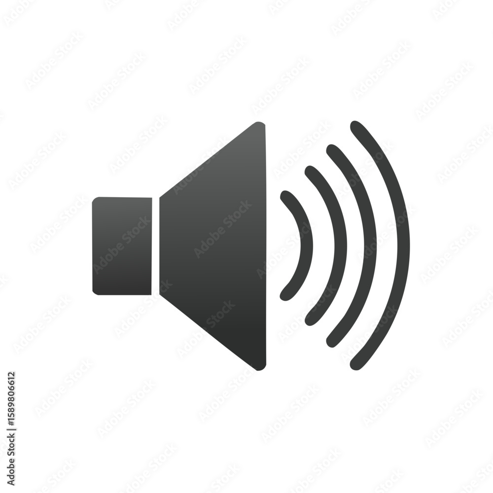 Poster sound icon depicting audio volume and waves for notifications and accessibility design