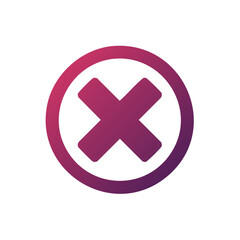 Fototapeta premium Gradient Decline Symbol. No Sign. Cancel Icon. Reject Graphic with Smooth Color Transition.