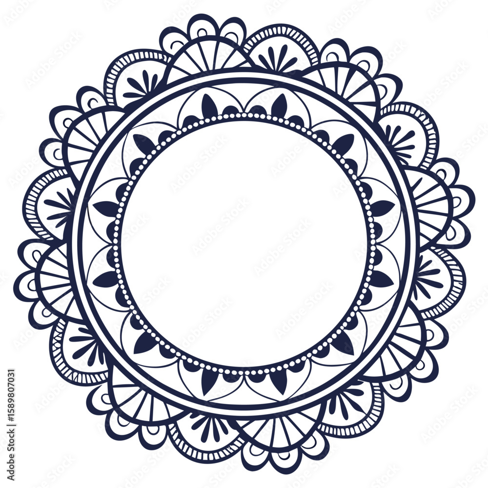 Poster elegant circular decorative design featuring intricate patterns and lines in a detailed and stylish 