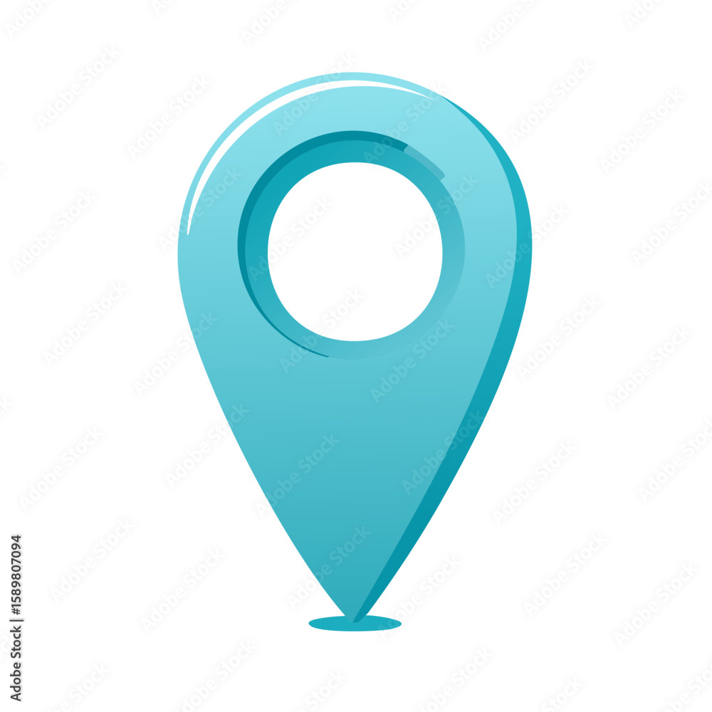 Poster teal map pointer - location icon. positioning marker and navigation symbol for maps or travel destin