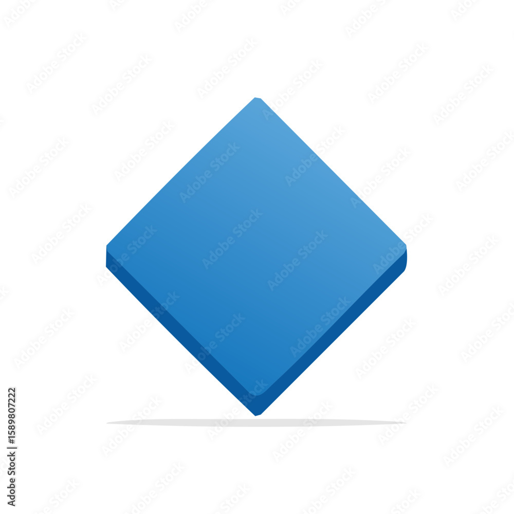 Fototapete minimalist 3d geometric shape diamond square isometric perspective for graphic design elements