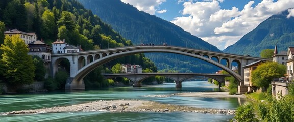 Gotteron Bridge Arching Over The