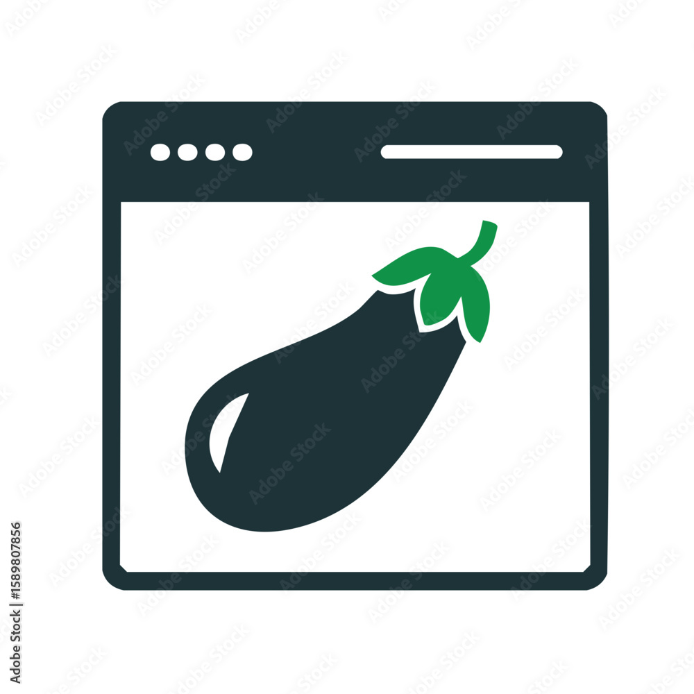 Poster dark aubergine vector icon inside website window interface graphic element