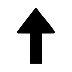 Black arrow pointing upward direction sign for navigation direction symbols and icons