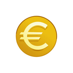 Fototapeta premium Golden Euro Coin Illustration Symbol of European Economy and Finance