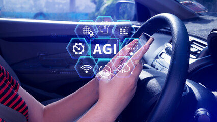 AGI concept, Artificial general intelligence, AI knowledge learning technology, AGI is the future...