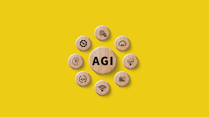 AGI concept, Artificial general intelligence, AI knowledge learning technology, AGI is the future...