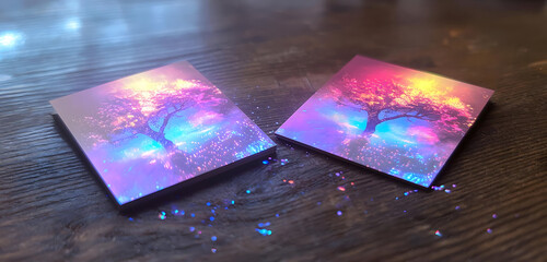 Computer files behaving like aquatic creatures in a digital tank grouping by project or avoiding when archived swimming freely through virtual storage spaces interactively