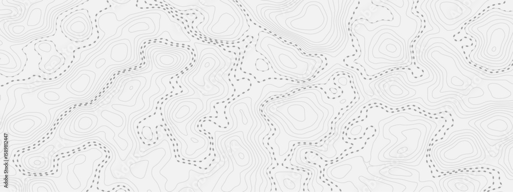 Aufkleber white and gray topographic map with dotted lines and contours in shades of white and light gray surf