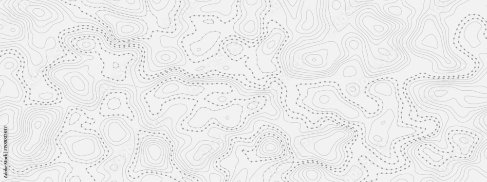 Aufkleber white and gray topographic map with dotted lines and contours in shades of white and light gray surf