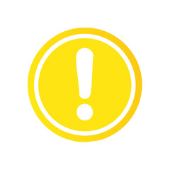Warning Sign Displaying Exclamation Mark in Yellow Circle Indicating Safety or Alert Symbol Vector