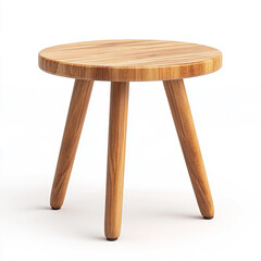 Round wooden stool with three tapered legs on white background round stool three legs